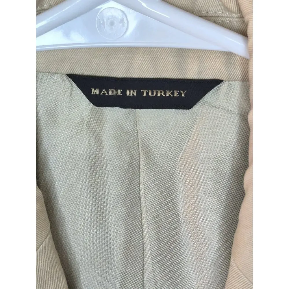 Banana Republic Modern Blazer Tan/Beige Mens 38S Linen & Cotton Blend 3 Buttons